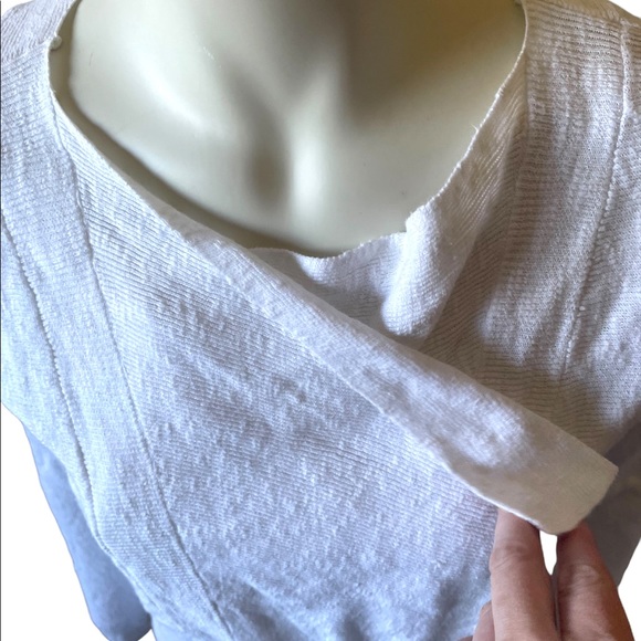 Eileen Fisher White Linen Blend Open Front Cardigan- Size Small - Picture 4 of 12